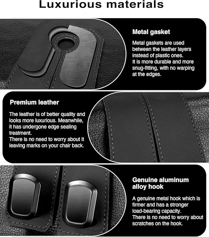 2 Pcs Leather Car Seat Headrest Hooks