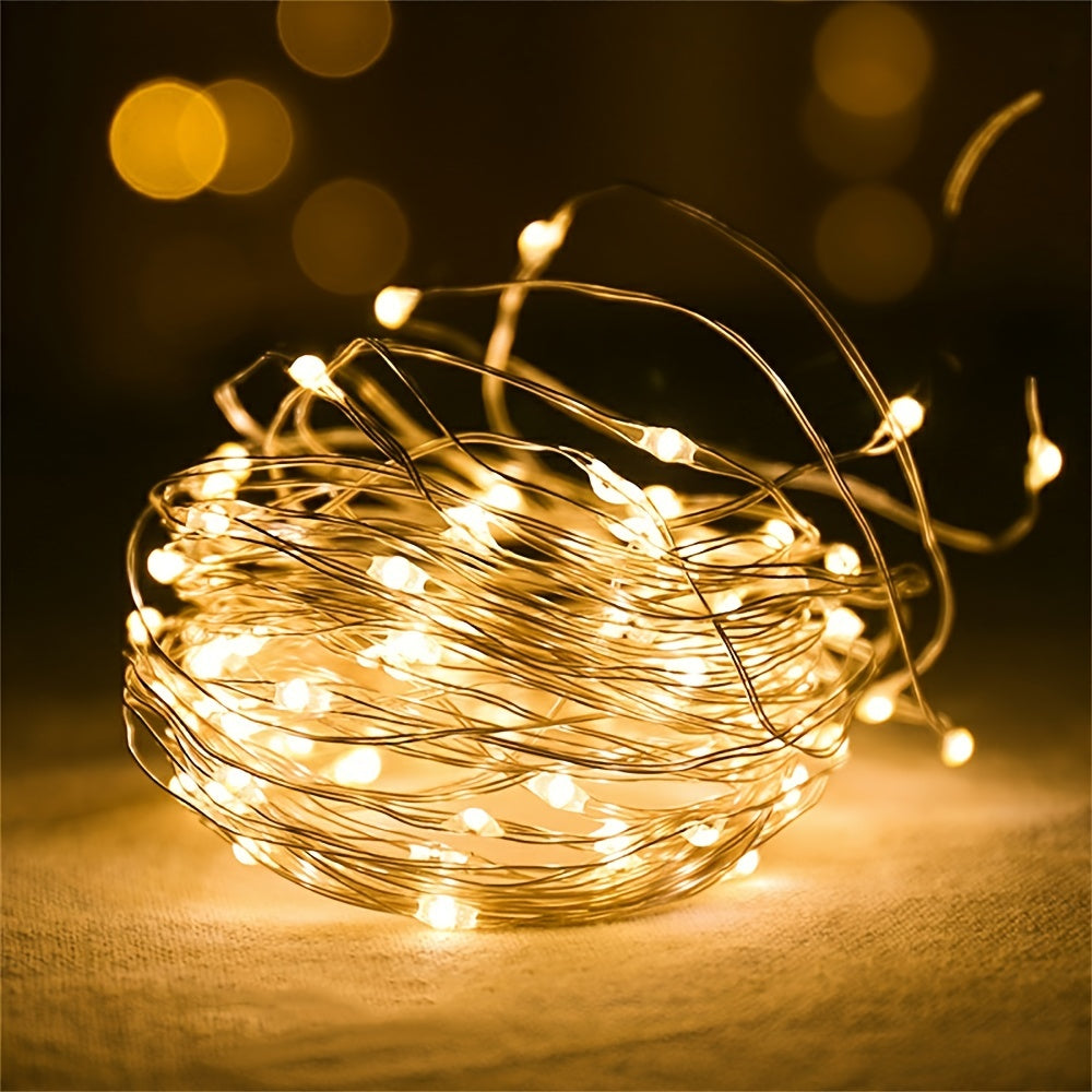 20/50/100 LED USB Fairy String Lights, LED USB Copper Wire Garland Holiday Lighting, USB Powered Wall Decor Lamp, Party Decor, Wedding Decor, Festival Decor, Indoor Decor, Room Decor, Bedroom Decor, Table Decor, Home Decor, C