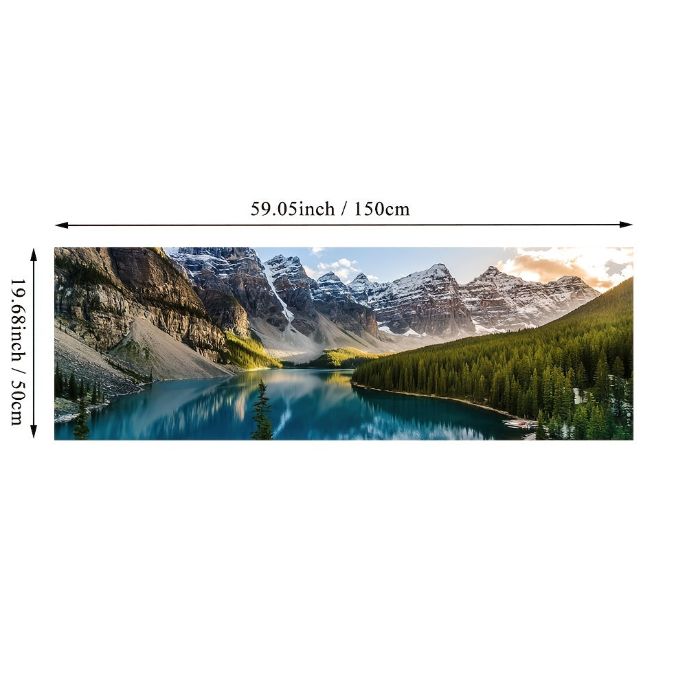[Lake Forest Mountain Scenery Art] 1pc Lake Forest Mountain Scenery Canvas Painting - Wall Art Decor for Living Room, Bedroom - 19.68*59.05inch No Frame