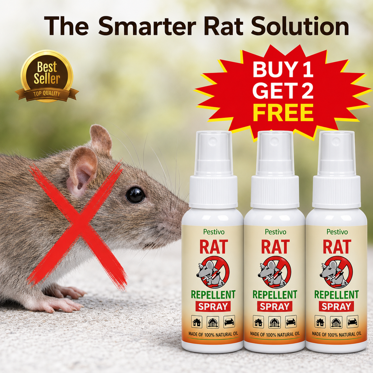 Rat Repellent Spray 50ML Buy 1 Get 2 Free