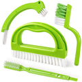 4pcs Grout Cleaning Brush Set with Handle - Durable Nylon & Food-Grade PP, Reusable Tile Joint Scrubber for Kitchens, Bathrooms, Windows - Includes Water Flosser, Charging Cable & Extra Heads, Bathroom Cleaning Tools