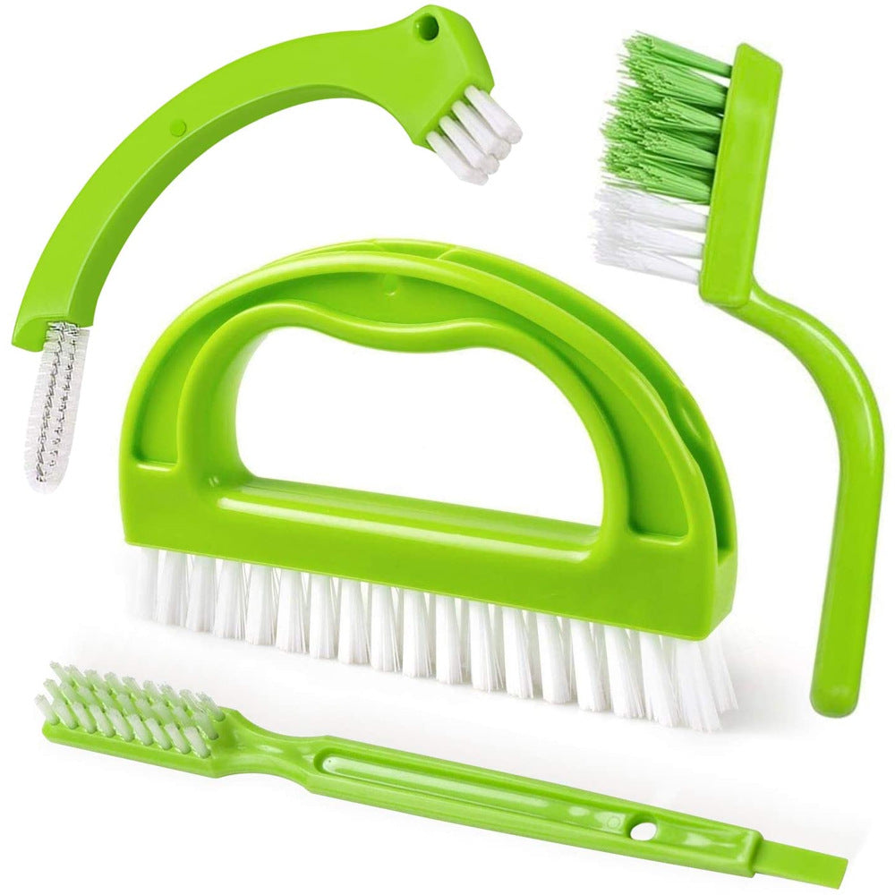 4pcs Grout Cleaning Brush Set with Handle - Durable Nylon & Food-Grade PP, Reusable Tile Joint Scrubber for Kitchens, Bathrooms, Windows - Includes Water Flosser, Charging Cable & Extra Heads, Bathroom Cleaning Tools